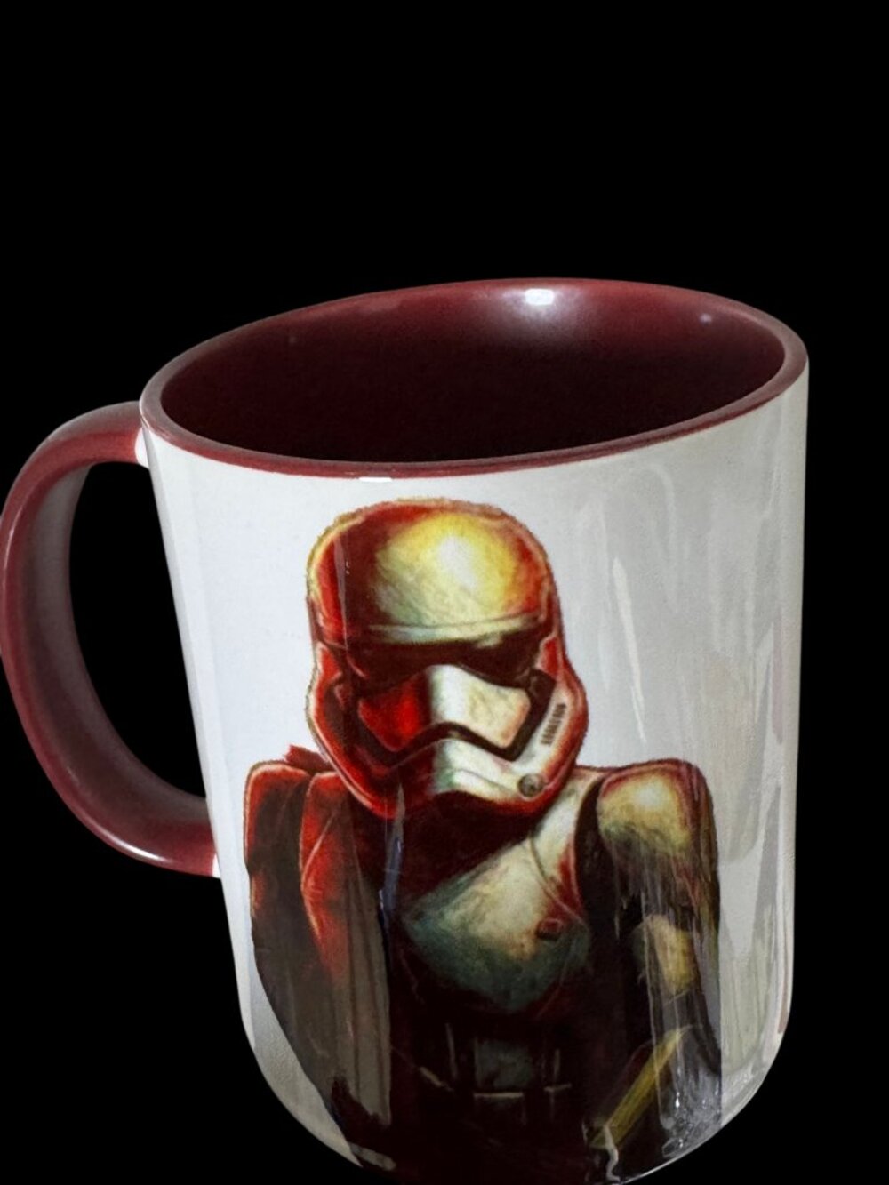 Star Wars Sith Trooper Ceramic Coffee Mug, White with Maroon Interior, 11 oz
